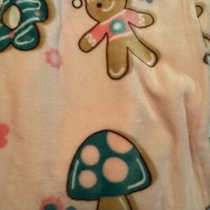 Cute Gingerbread and Mushroom Blanket